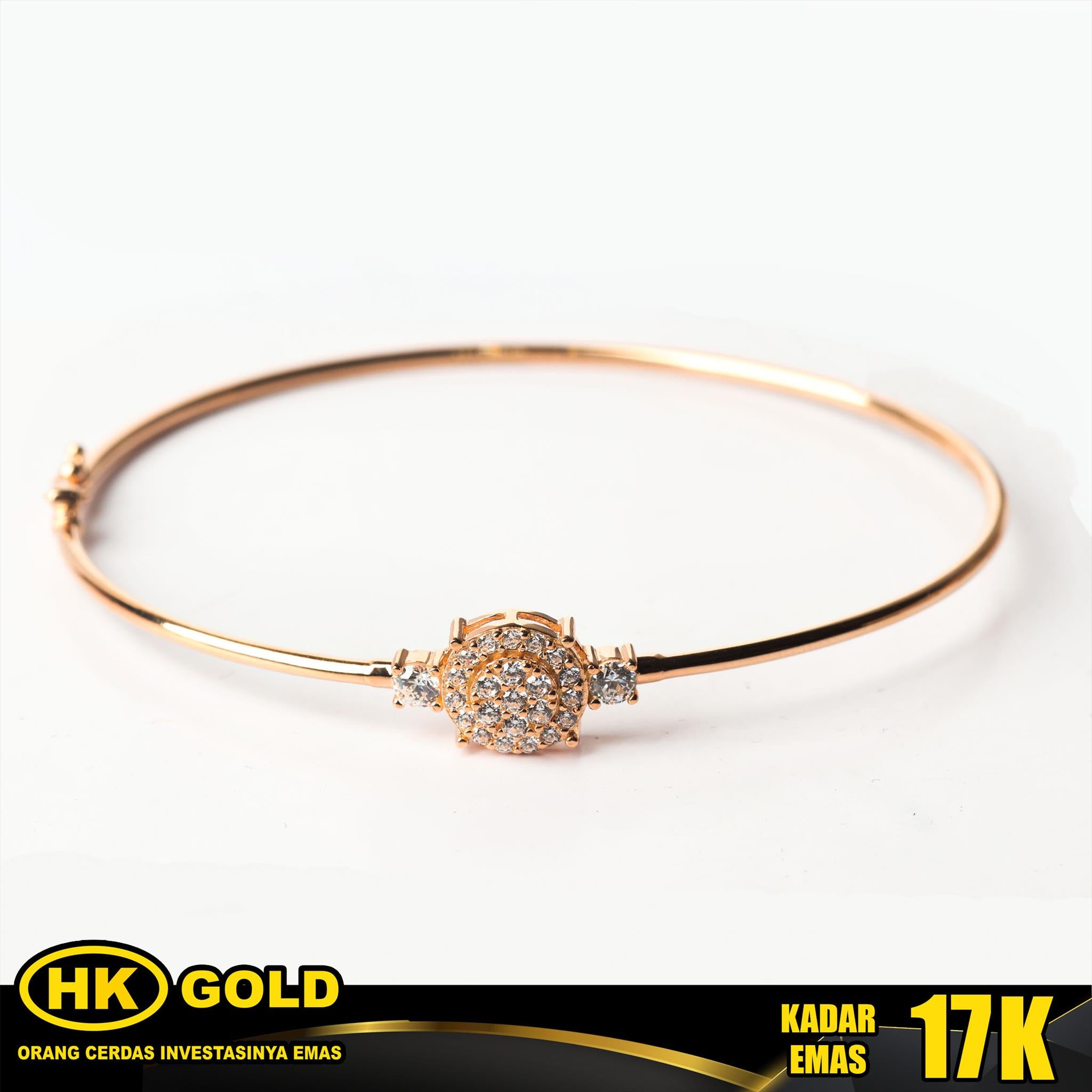 Gelang Emas 17K Bangle Wanita Type 1266 HK GOLD
