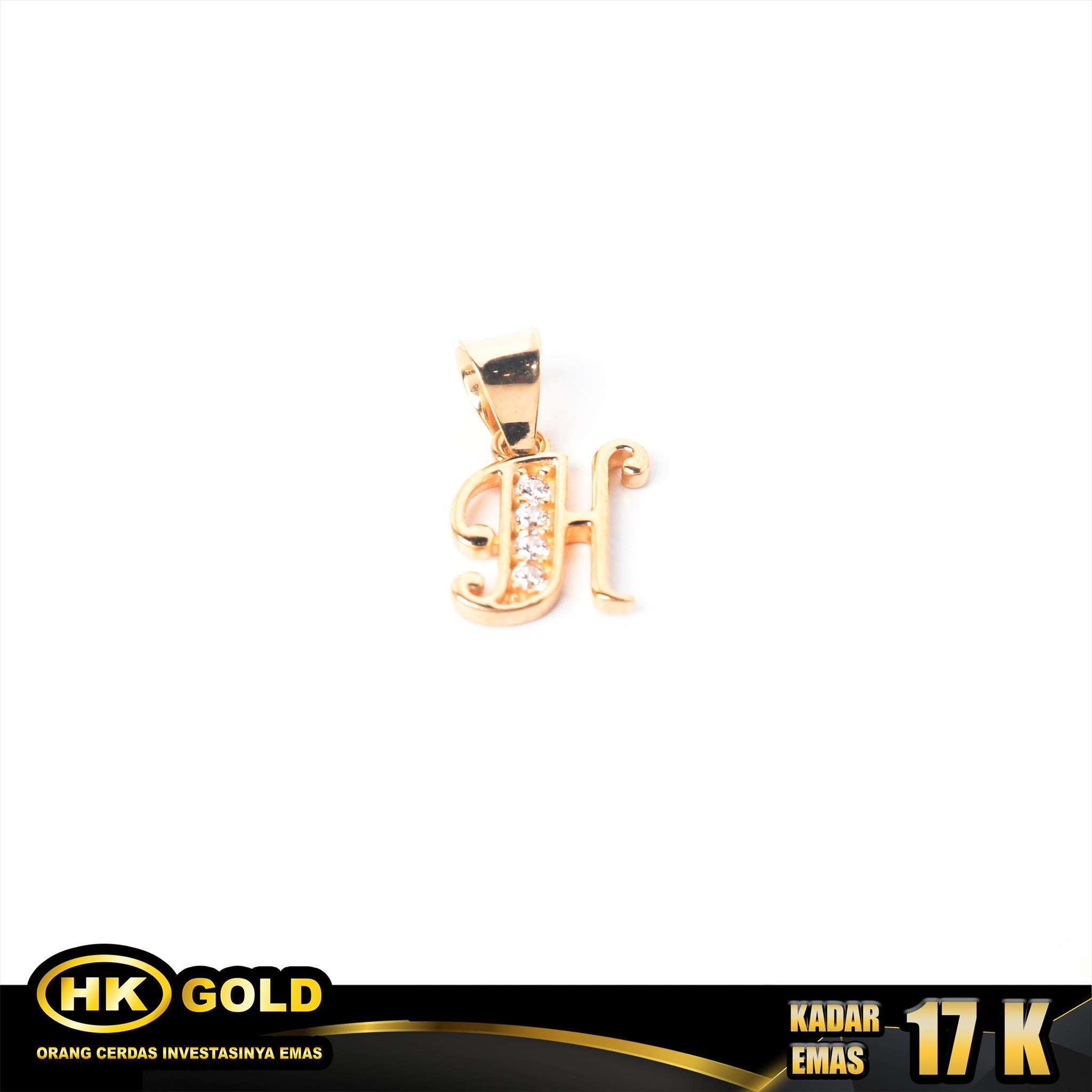 Liontin Emas 17K Type 191  Huruf 1 HK GOLD