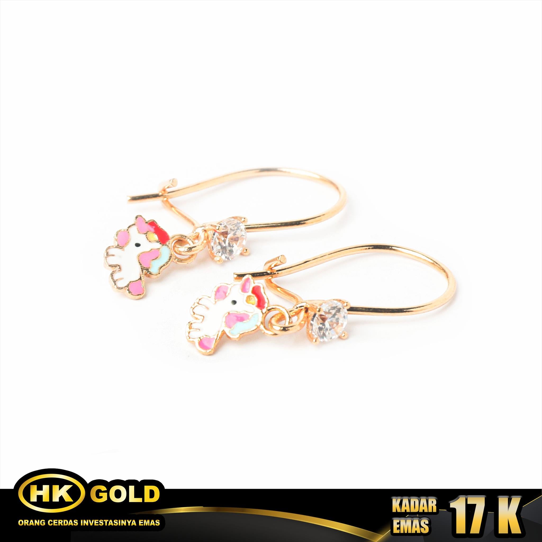 Anting Emas 17K Type 177 Anak HK GOLD