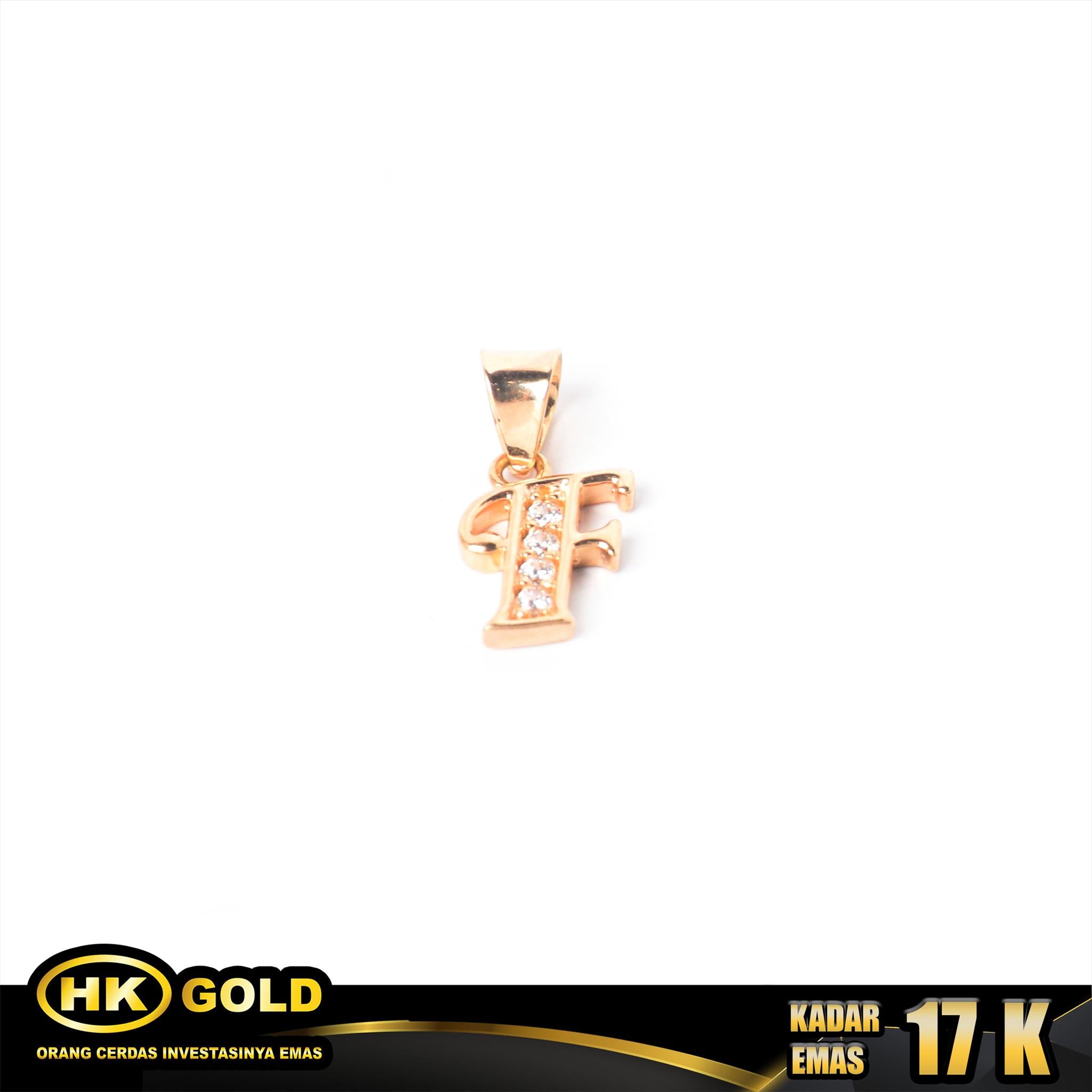 Liontin Emas 17K Type 191  Huruf 1 HK GOLD