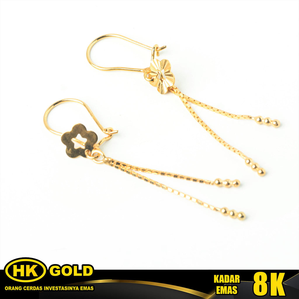 Anting Emas 8K Kait Wanita Type 356  HK GOLD