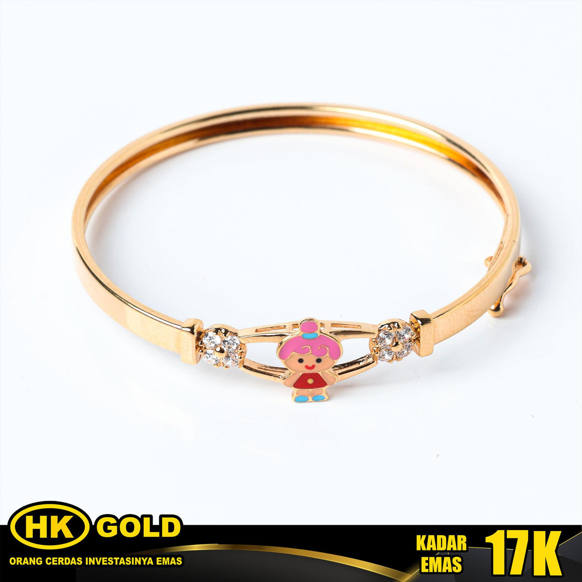 Gelang Emas 17K Bangle Anak Type 1298 HK GOLD