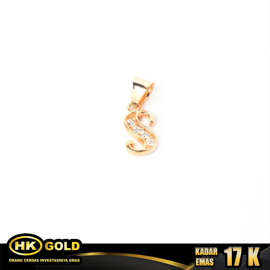 Liontin Emas 17K Type 192 Huruf 2 HK HOLD