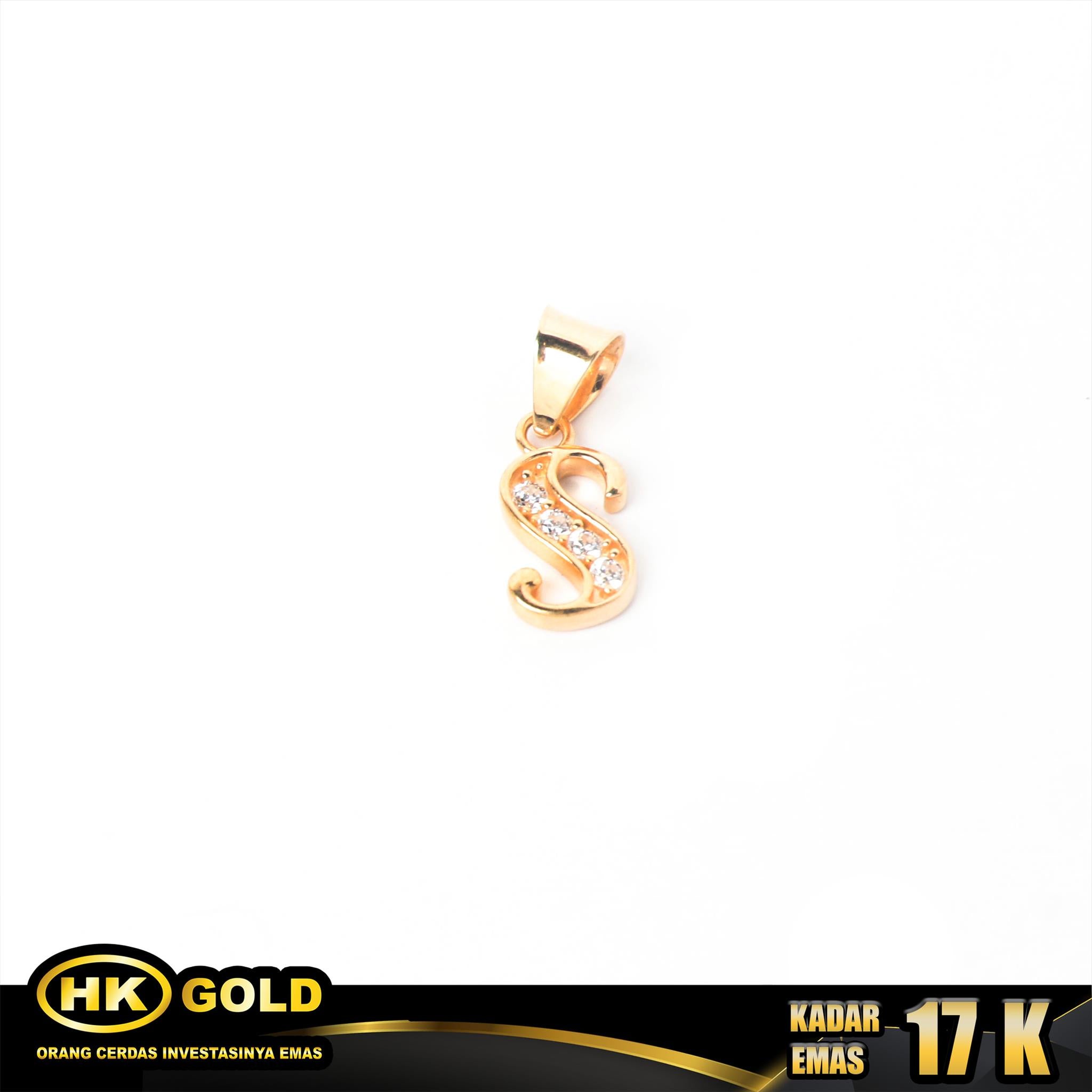 Liontin Emas 17K Type 192 Huruf 2 HK HOLD