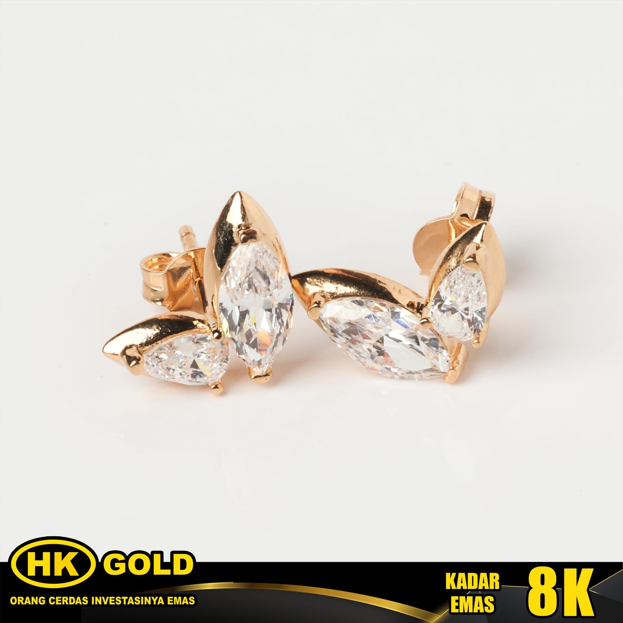 Giwang Emas 8K Tusuk Wanita Type 375 HK GOLD