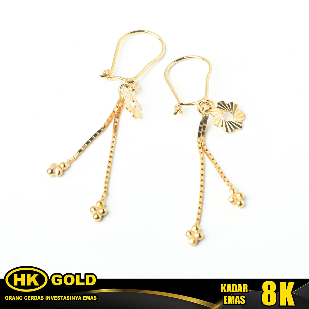 Anting Emas 8K Kait Wanita Type 355 HK GOLD
