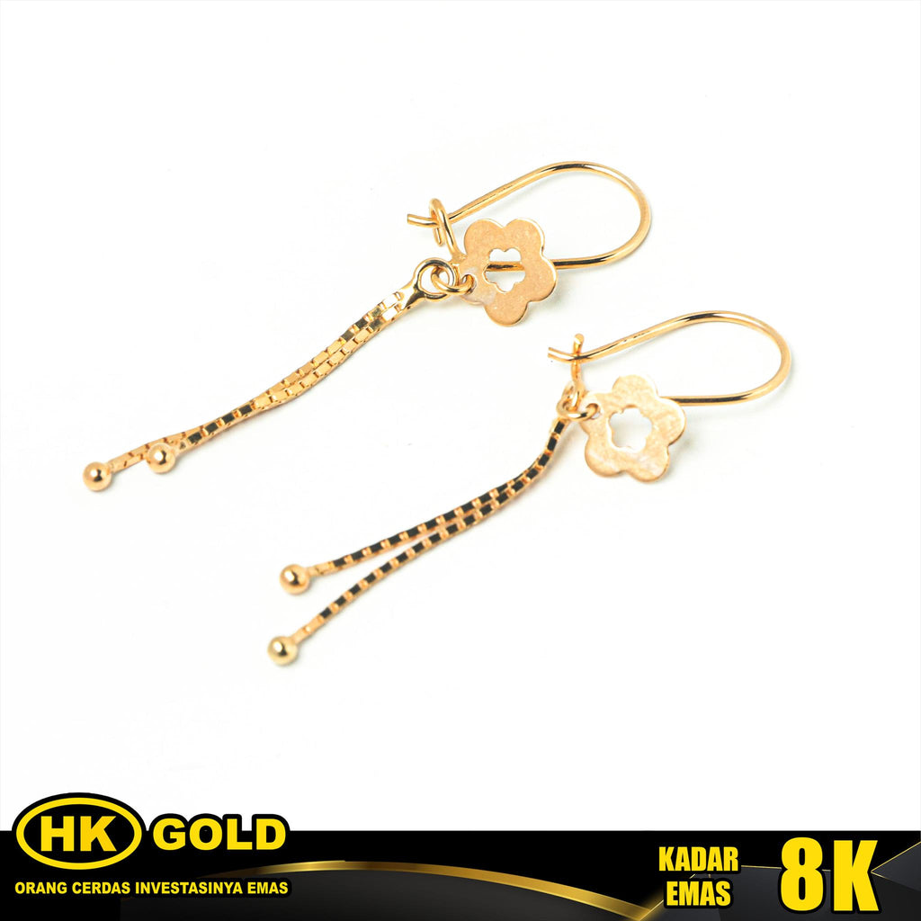 Anting Emas 8K Kait Wanita Type 356  HK GOLD