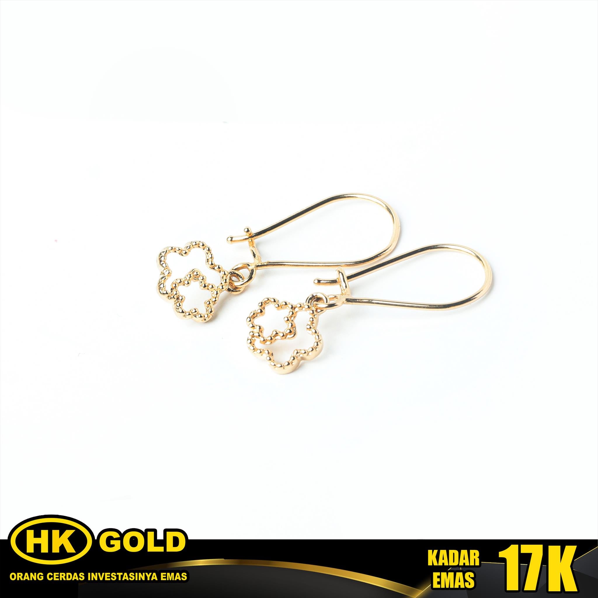 Anting Emas 17K Kait Wanita Type 252 HK GOLD