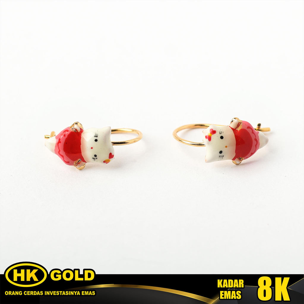 Anting Emas 8K Kait Wanita Type 367 HK GOLD