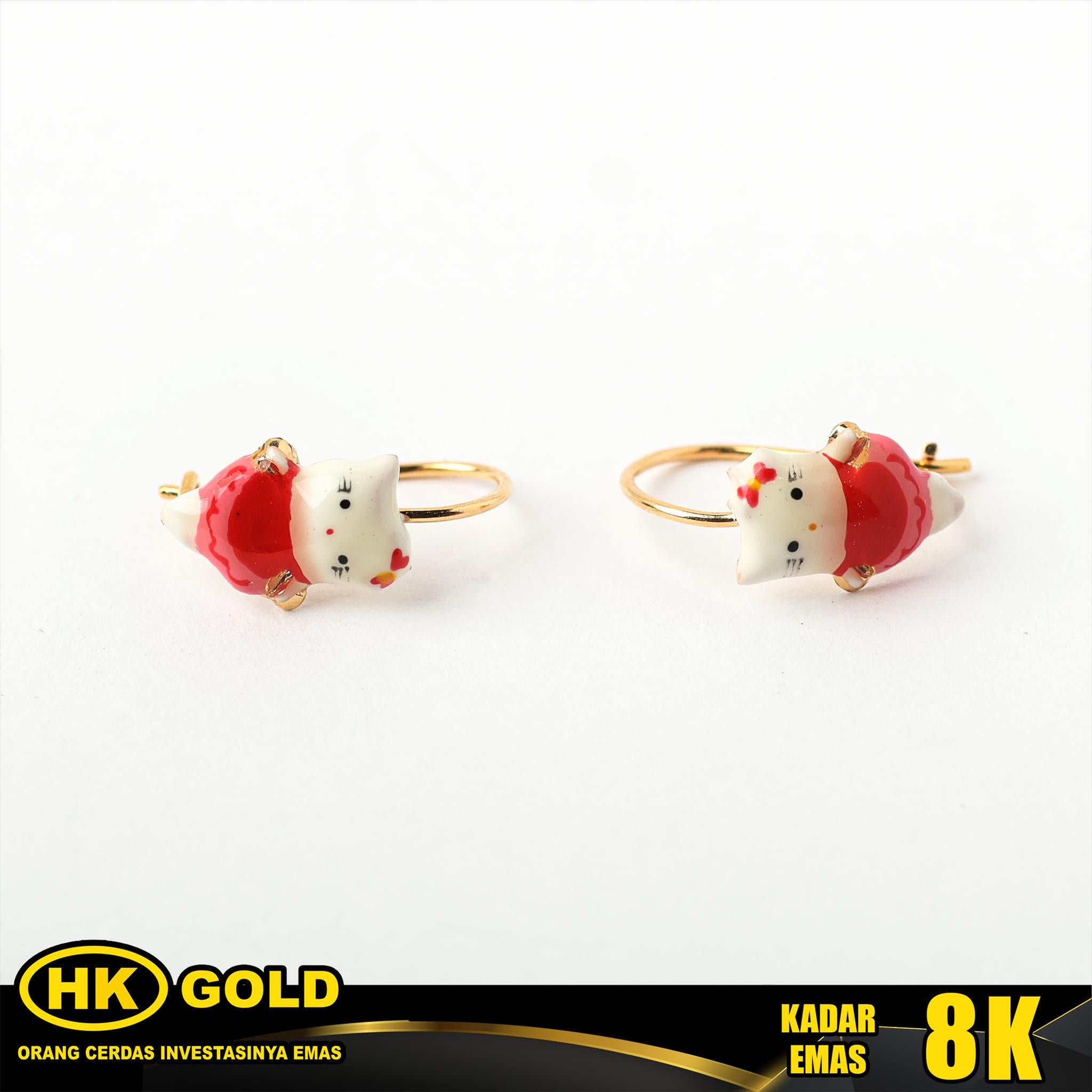 Anting Emas 8K Kait Wanita Type 367 HK GOLD