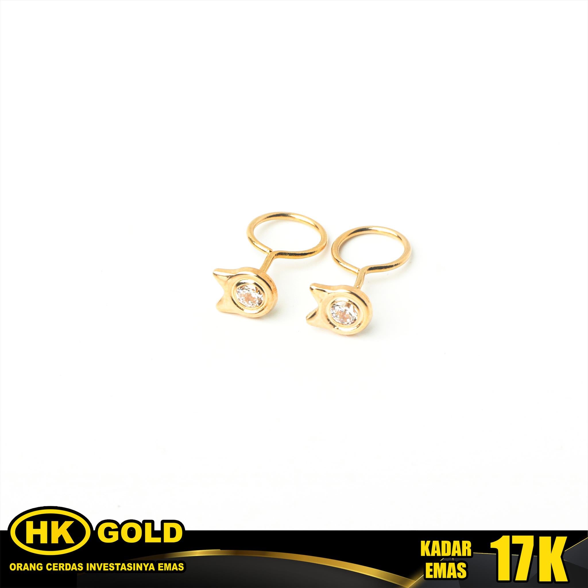 Giwang Emas 17K Toge Wanita Type 164 HK GOLD