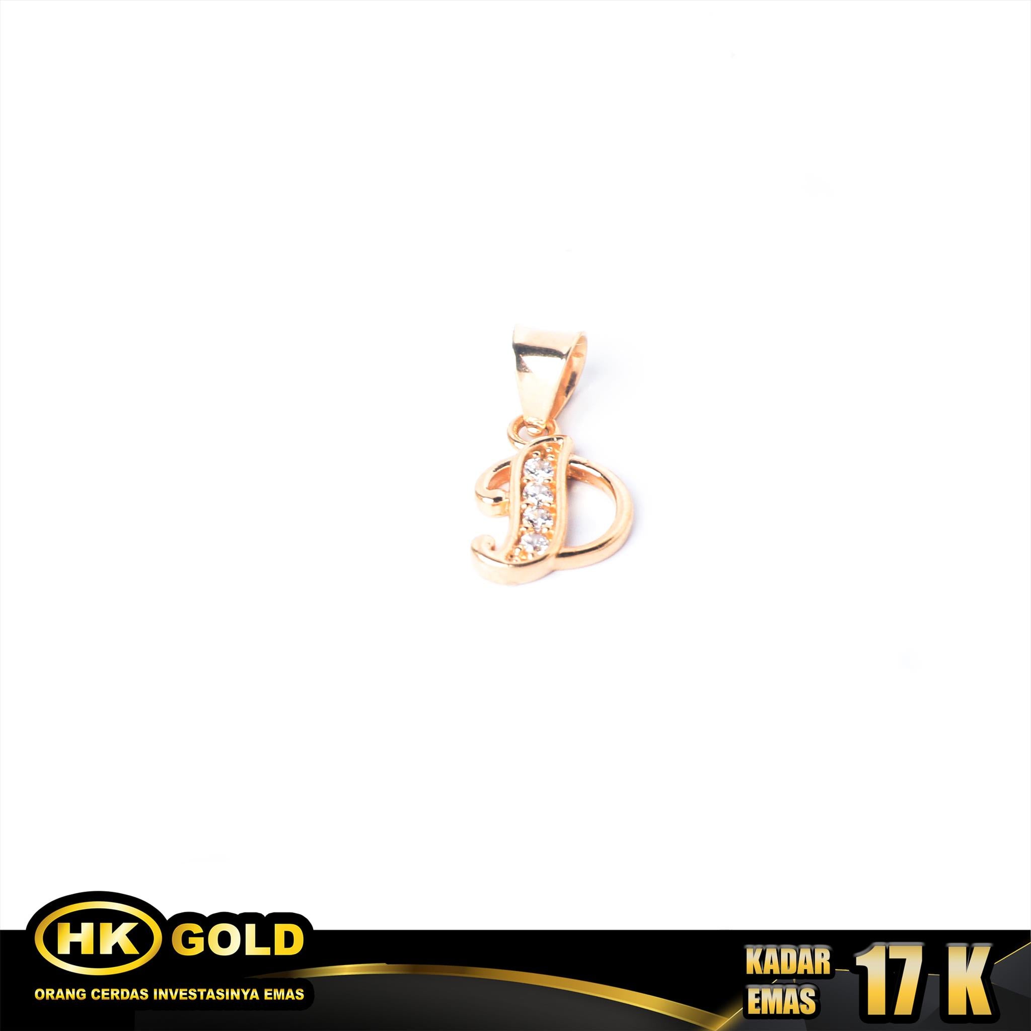 Liontin Emas 17K Type 191  Huruf 1 HK GOLD