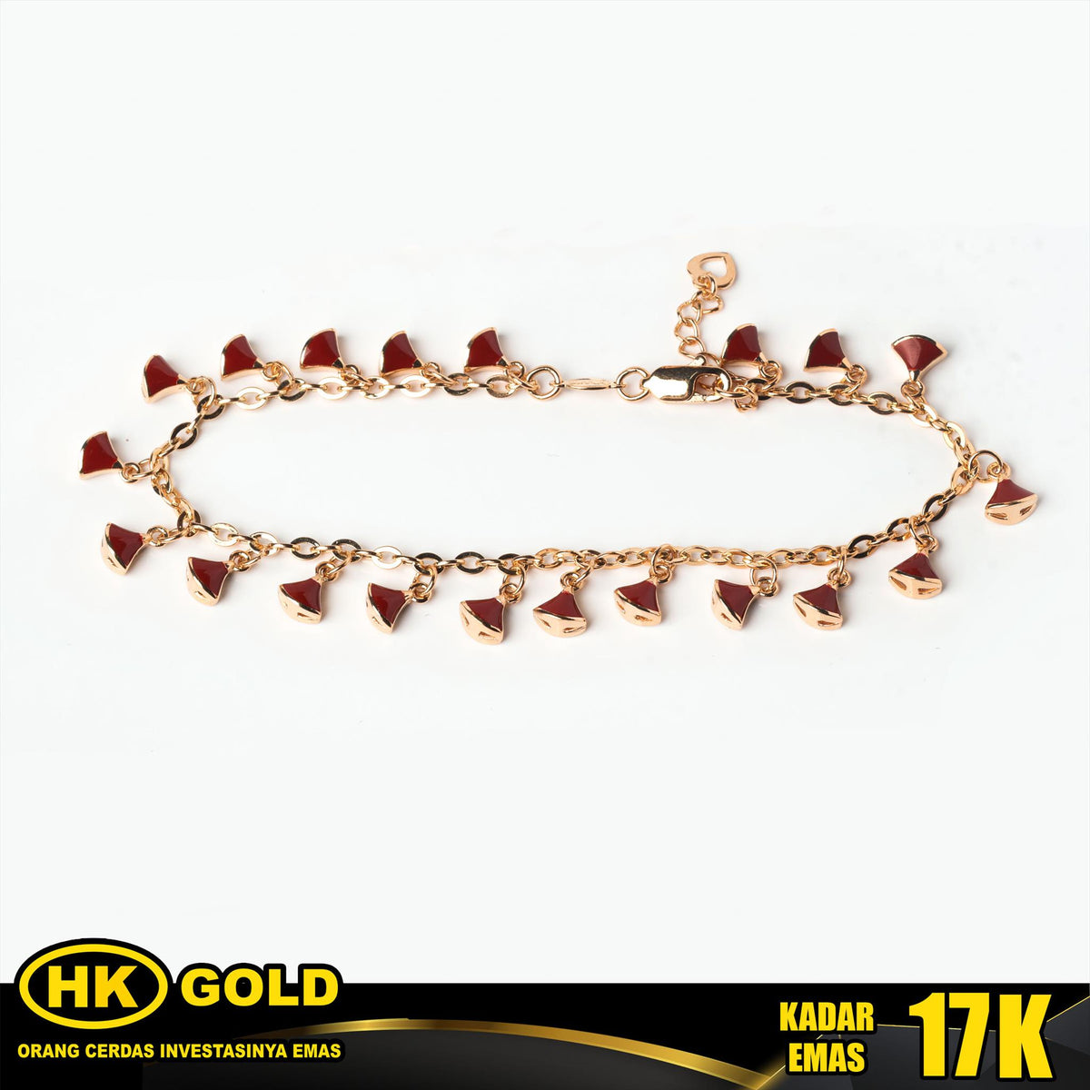 Gelang Emas 17K Bracelet Wanita Type 1289 HK GOLD