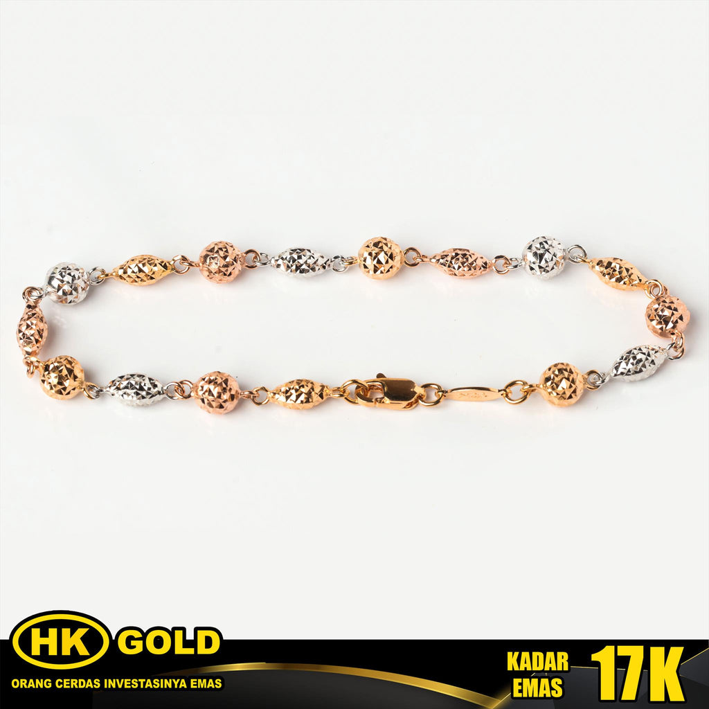 Gelang Emas 17K Bracelet Wanita Type 1297 HK GOLD