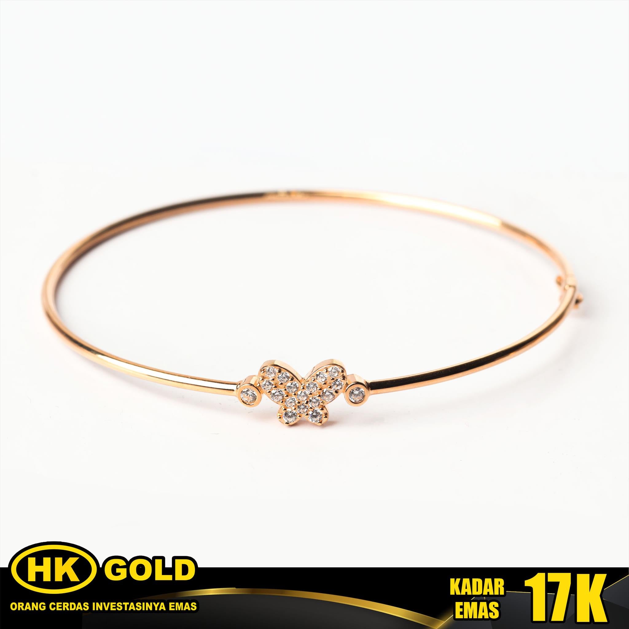 Gelang Emas 17K Bangle Wanita Type 1266 HK GOLD