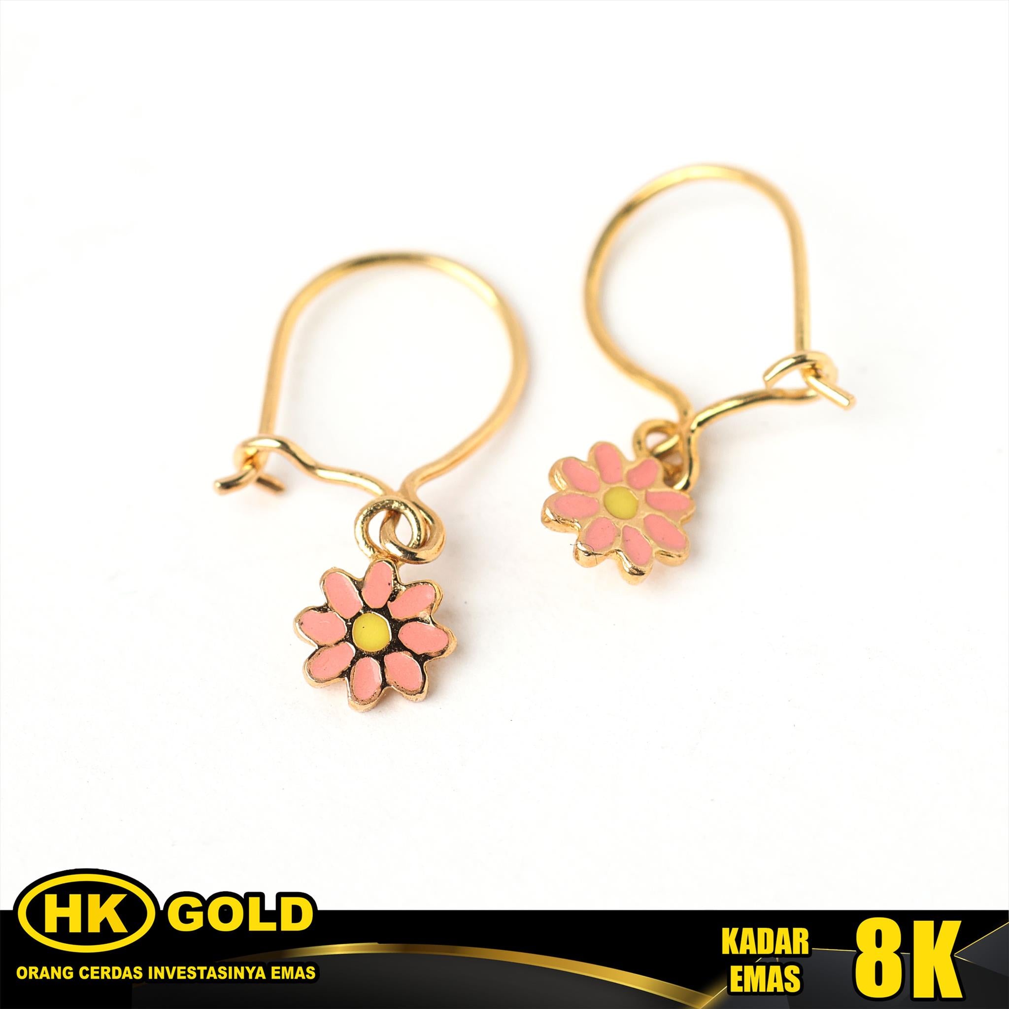 Anting Emas 8K Kait Wanita Type 377 HK GOLD