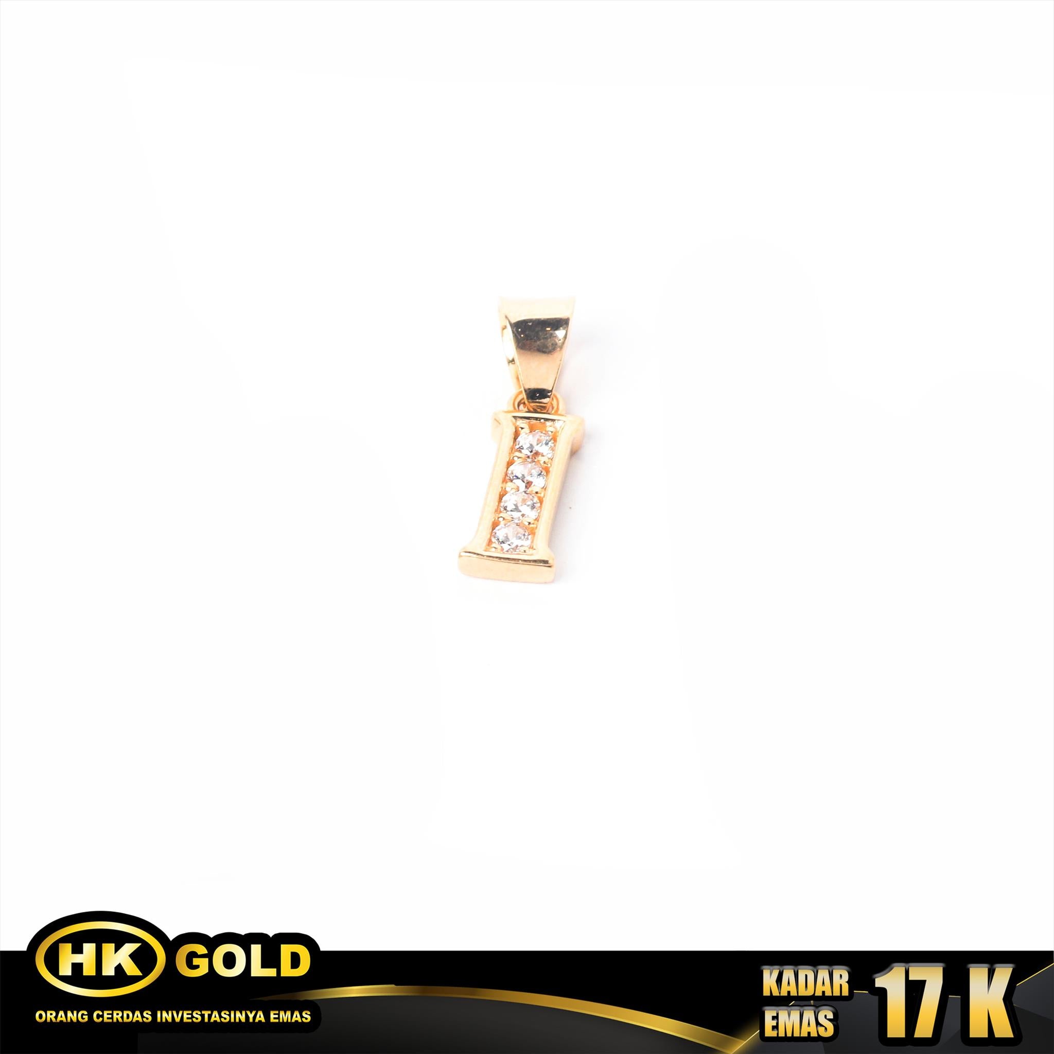 Liontin Emas 17K Type 191  Huruf 1 HK GOLD