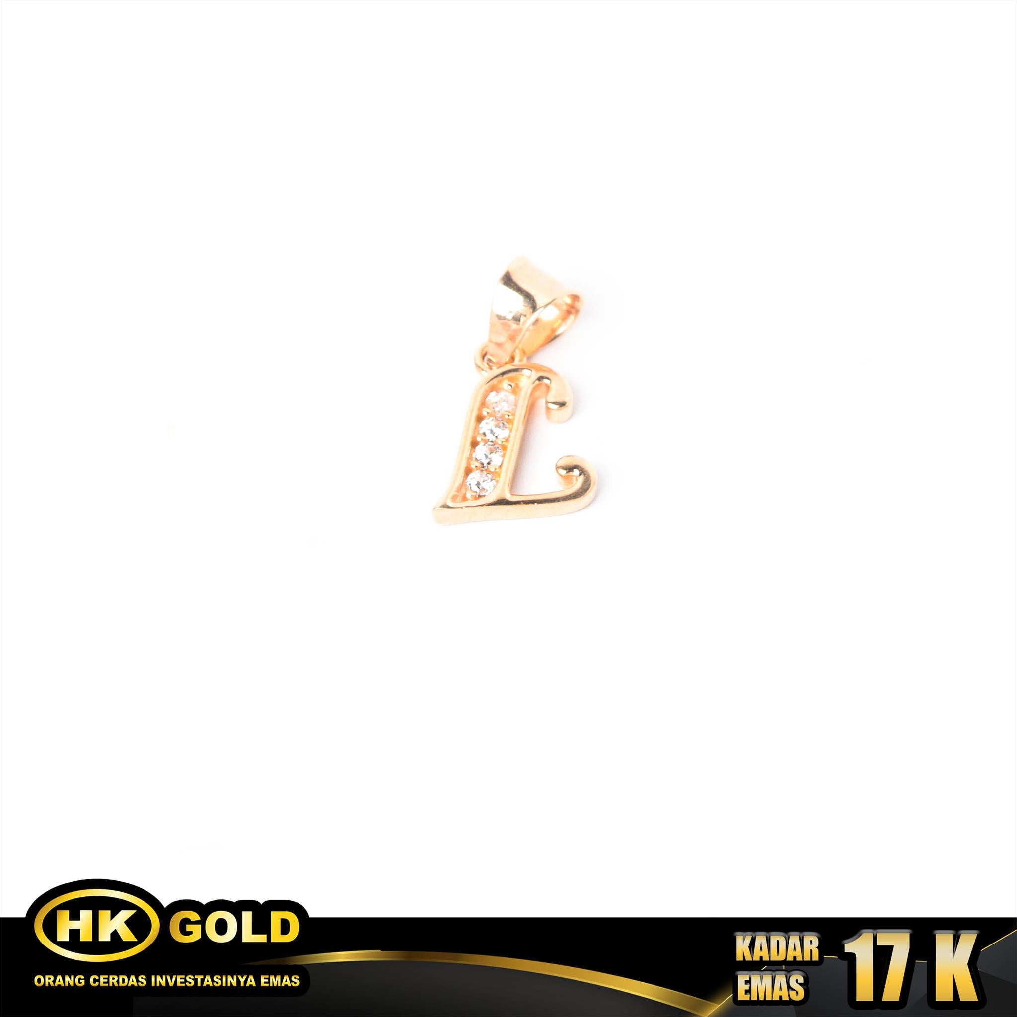 Liontin Emas 17K Type 192 Huruf 2 HK HOLD