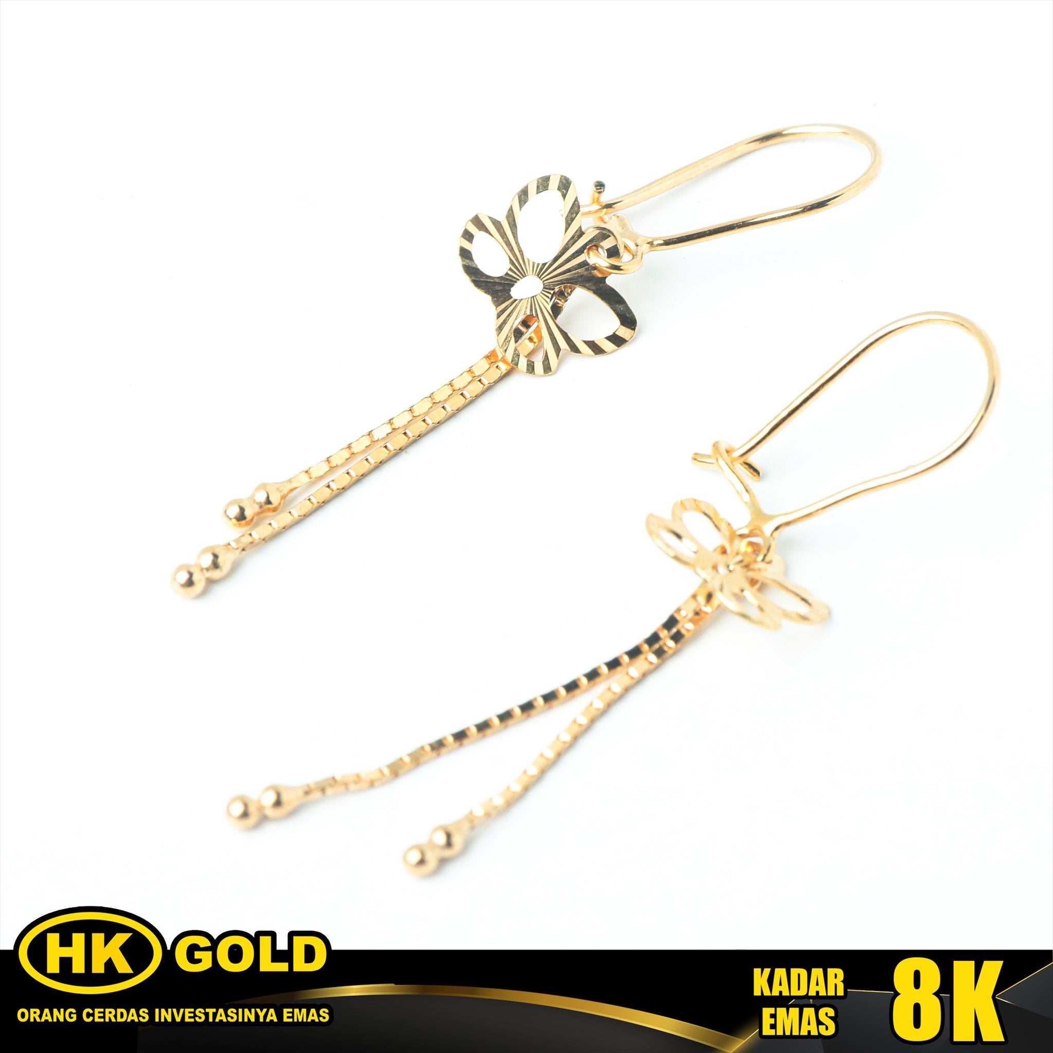Anting Emas 8K Kait Wanita Type 357 HK GOLD