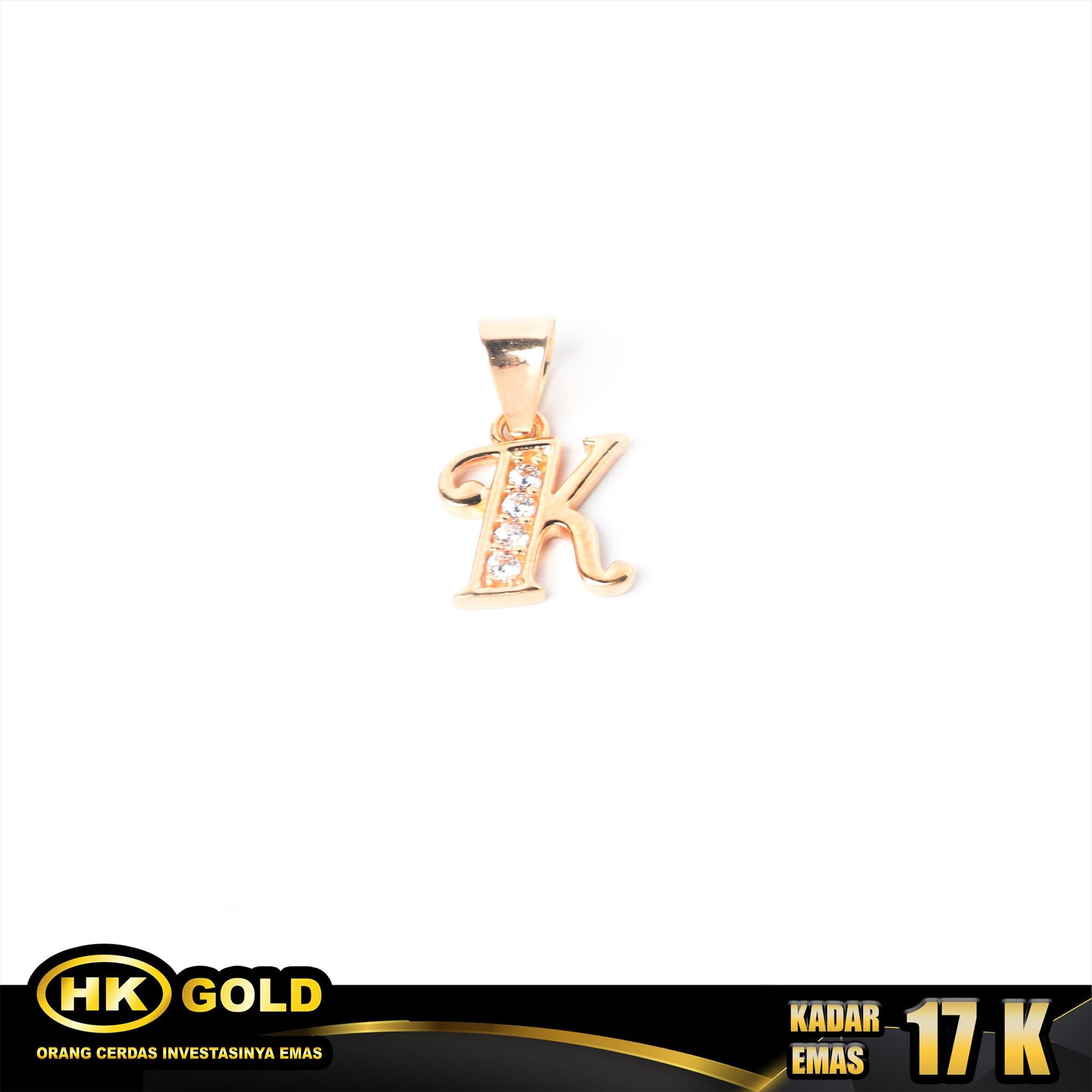Liontin Emas 17K Type 192 Huruf 2 HK HOLD