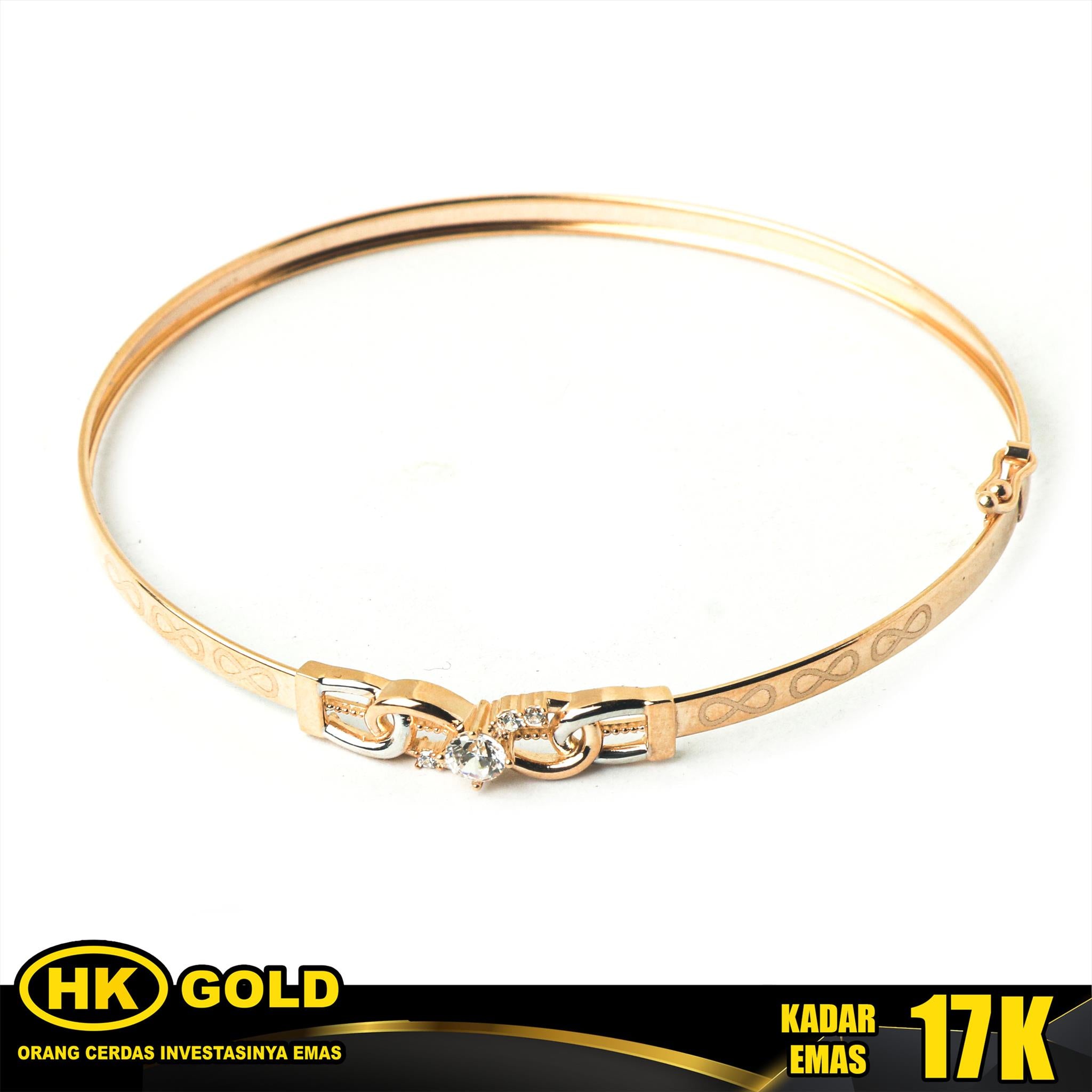 Gelang Emas 17K Bangle Wanita Type 1167 HK GOLD