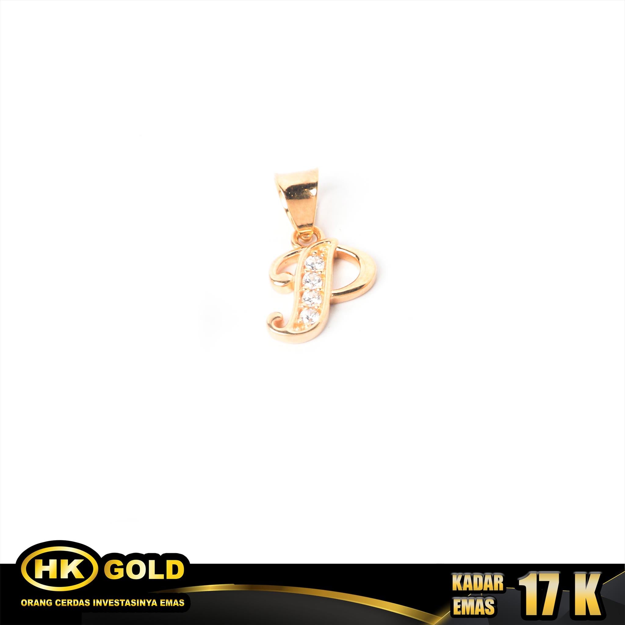 Liontin Emas 17K Type 192 Huruf 2 HK HOLD