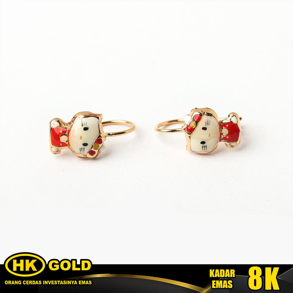 Anting Emas 8K Kait Wanita Type 367 HK GOLD
