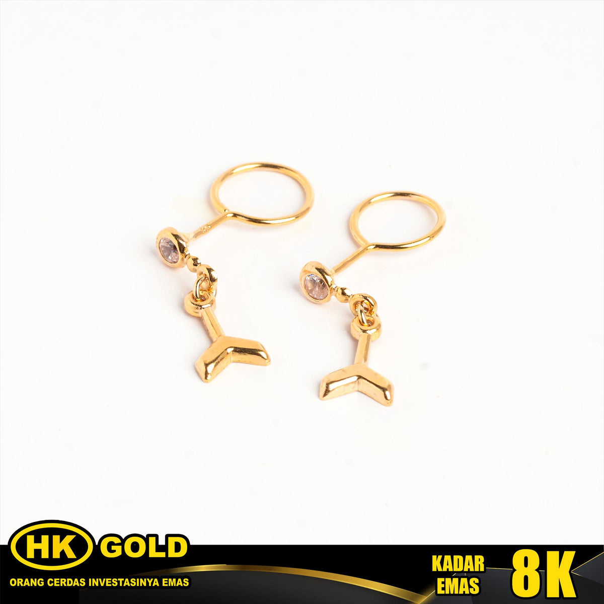 Giwang Emas 8K Tusuk Wanita Type 394 HK GOLD