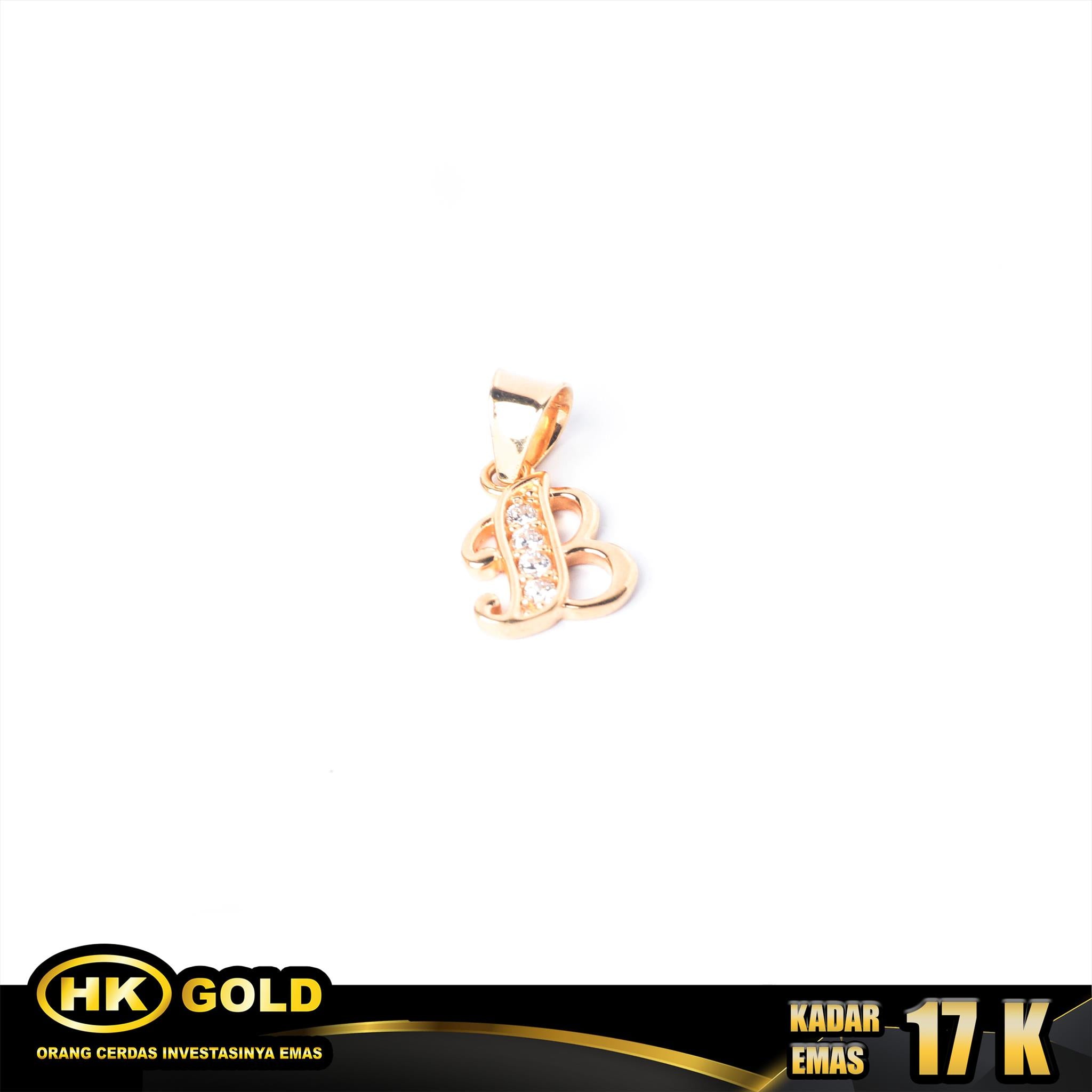 Liontin Emas 17K Type 191  Huruf 1 HK GOLD