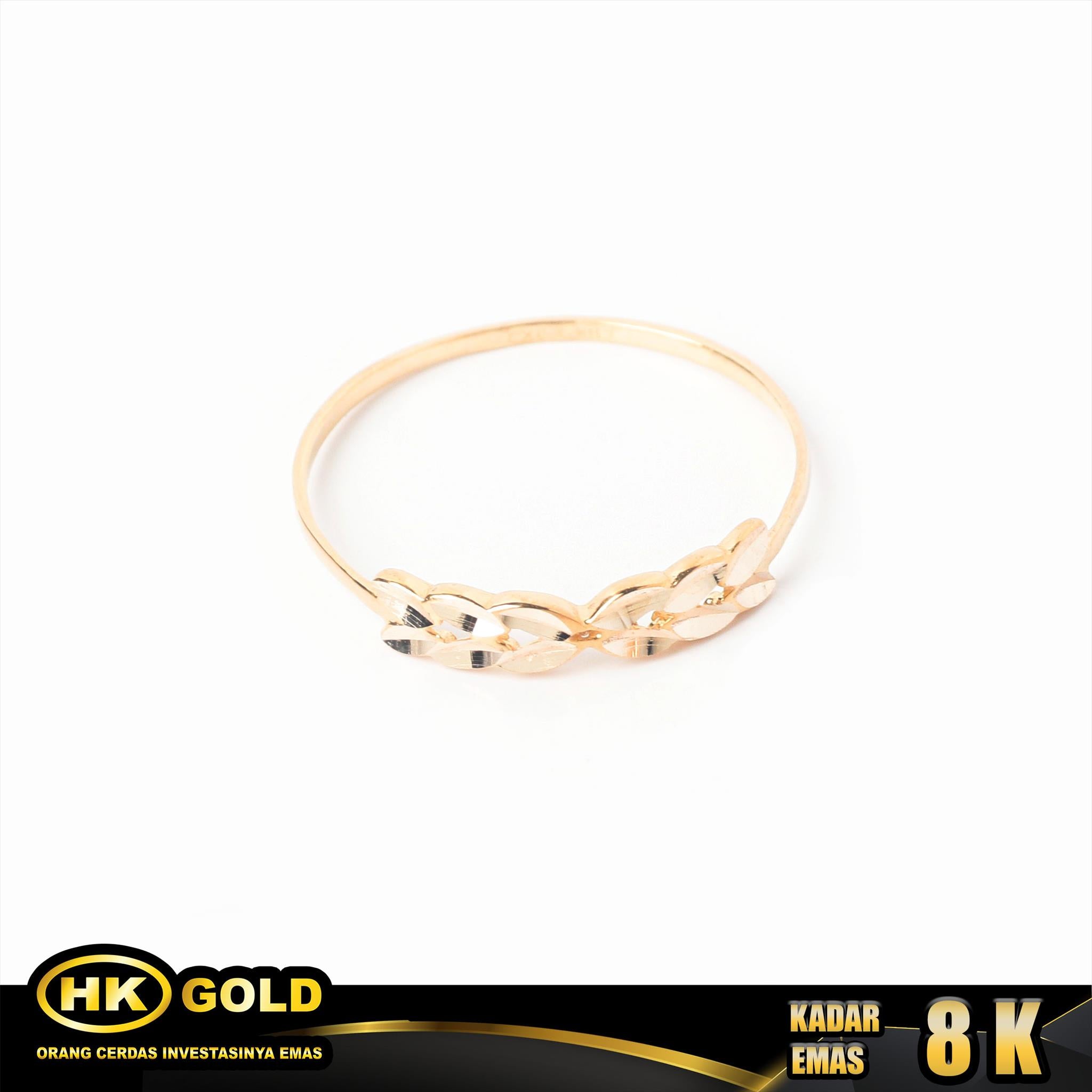 Cincin Emas 8K Type Leaf Bloom HK GOLD