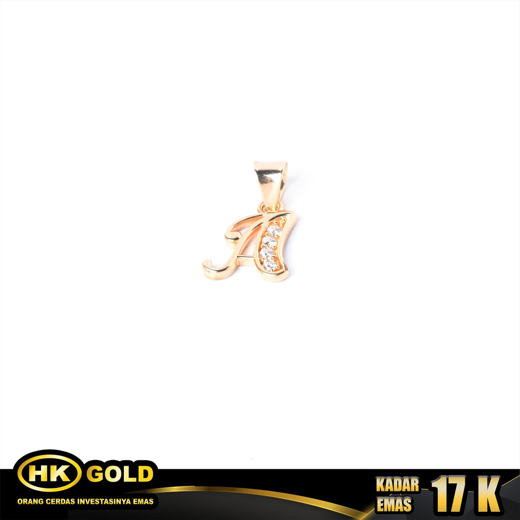 Liontin Emas 17K Type 191  Huruf 1 HK GOLD