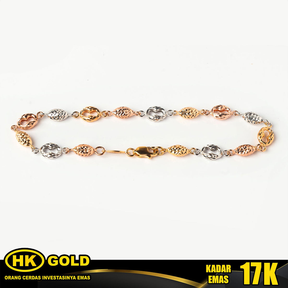 Gelang Emas 17K Bracelet Wanita Type 1297 HK GOLD