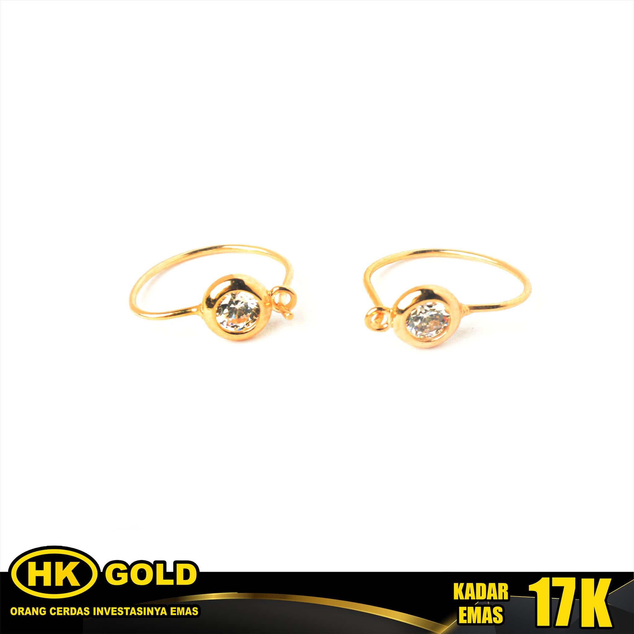 Anting Emas 17K - Tindik  - HK Gold