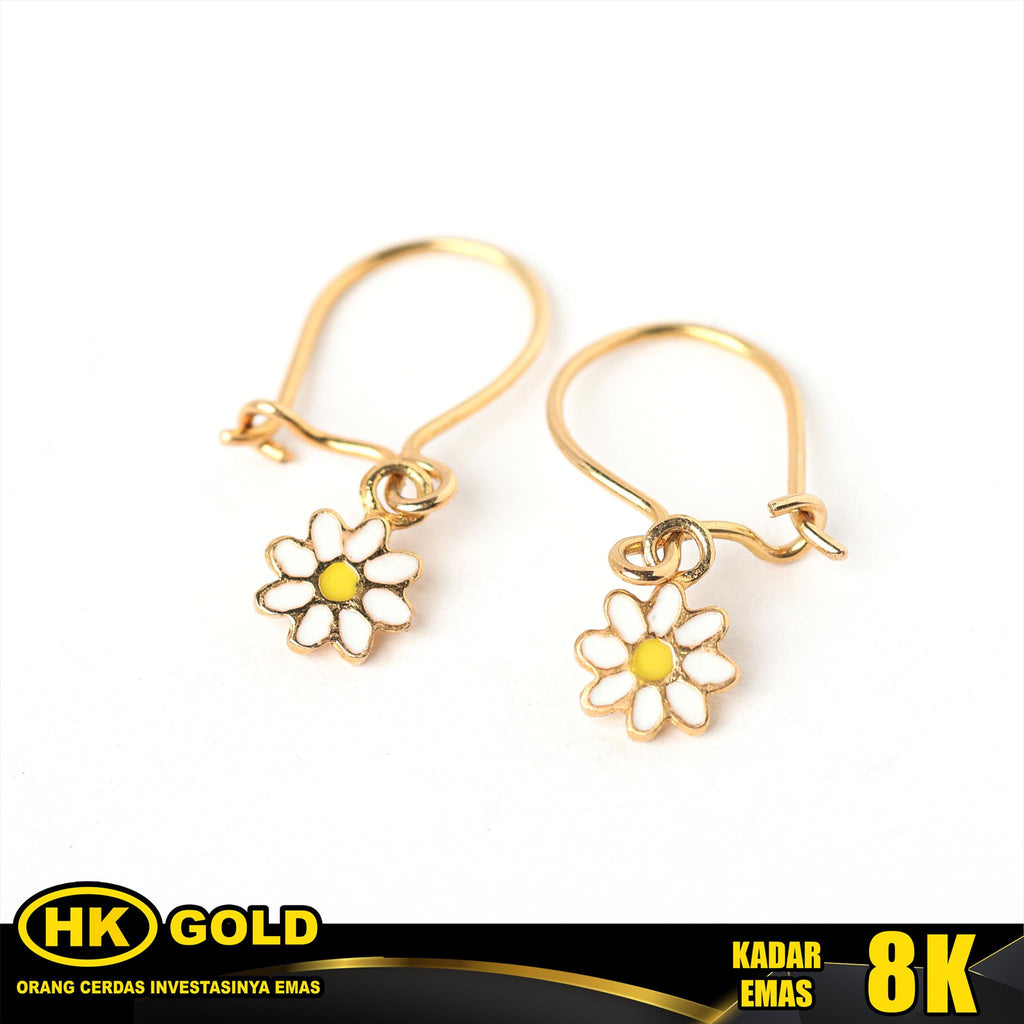 Anting Emas 8K Kait Wanita Type 377 HK GOLD