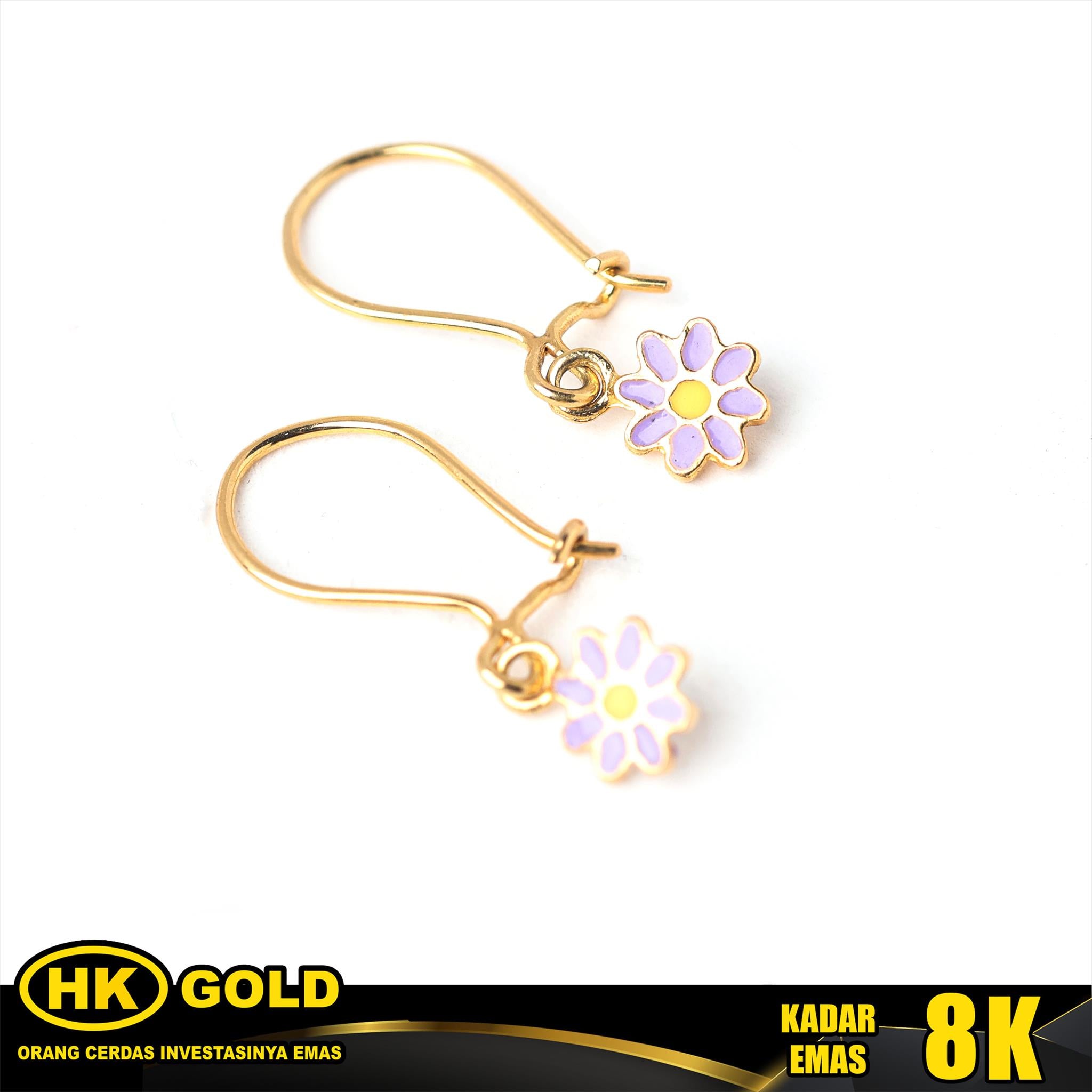 Anting Emas 8K Kait Wanita Type 377 HK GOLD