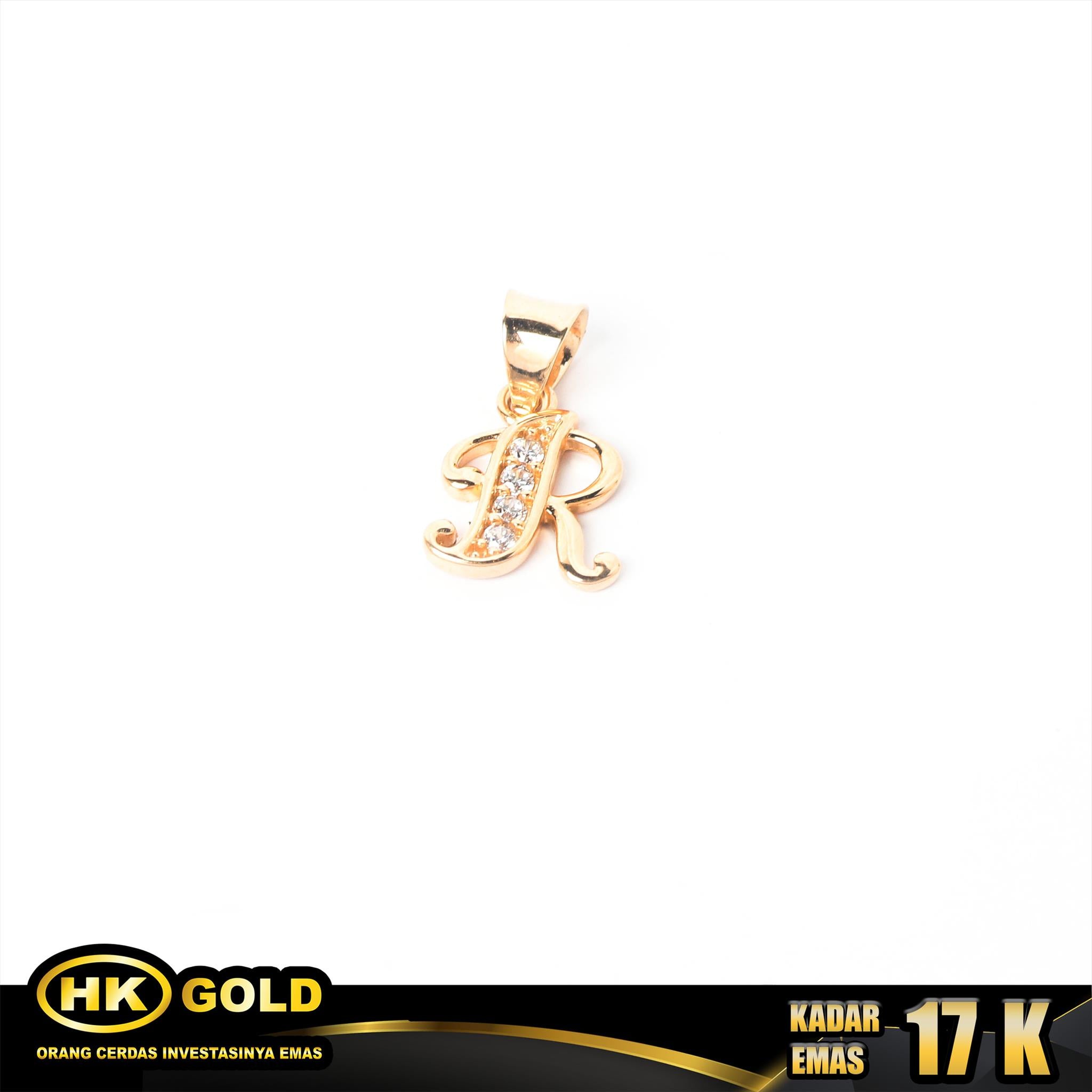 Liontin Emas 17K Type 192 Huruf 2 HK HOLD