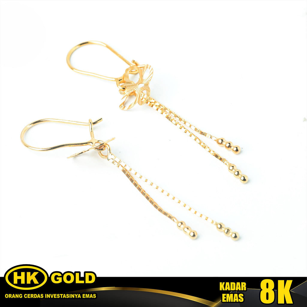 Anting Emas 8K Kait Wanita Type 357 HK GOLD