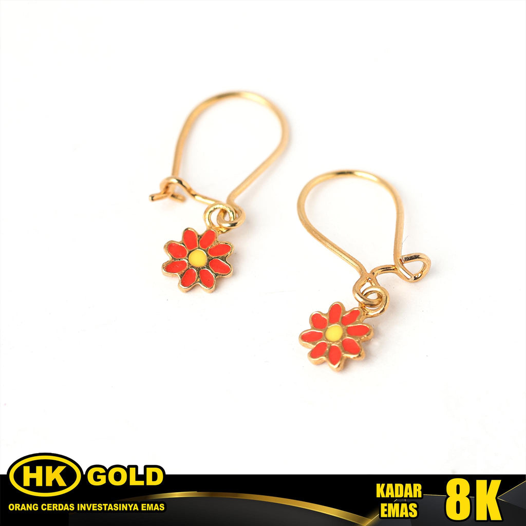 Anting Emas 8K Kait Wanita Type 377 HK GOLD