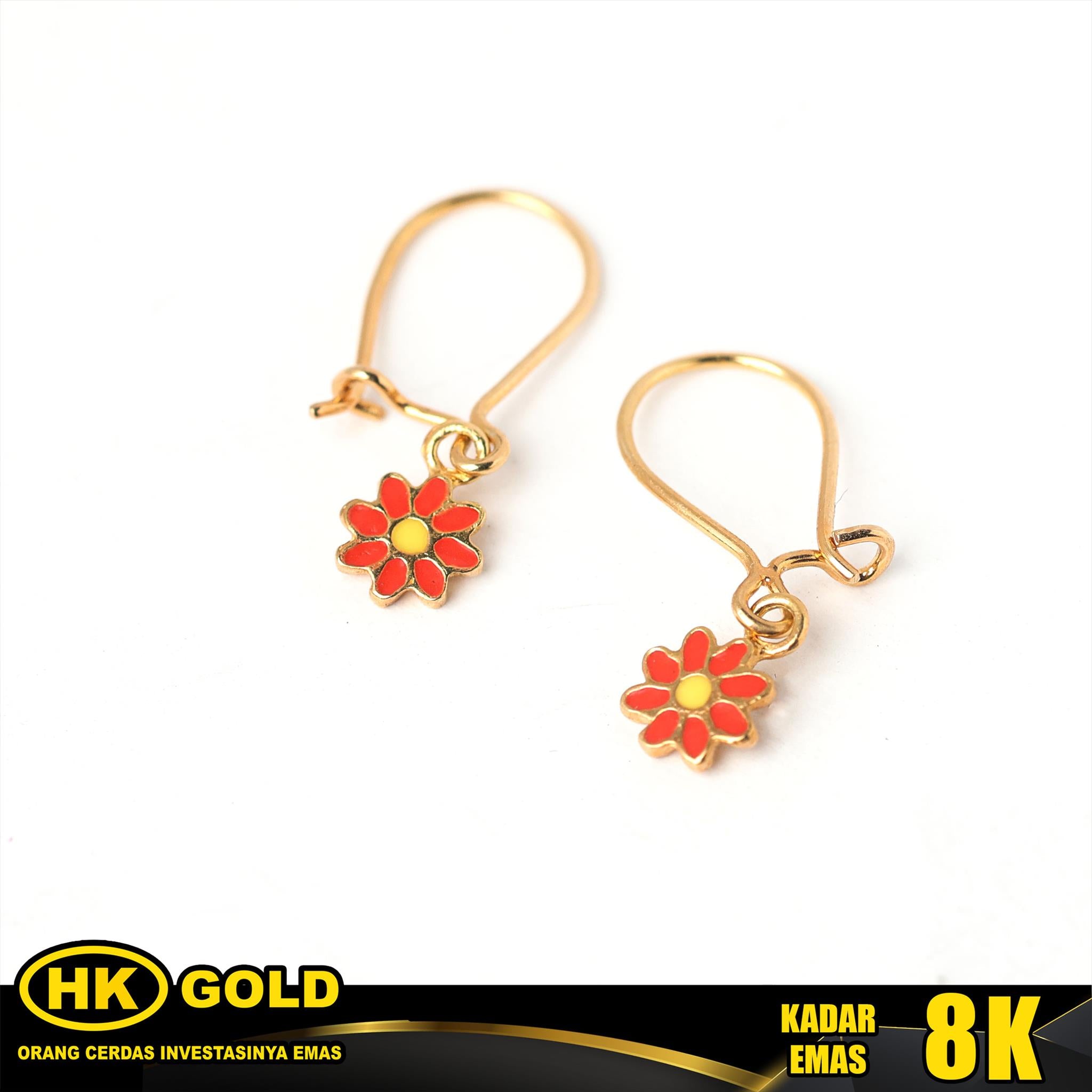 Anting Emas 8K Kait Wanita Type 377 HK GOLD