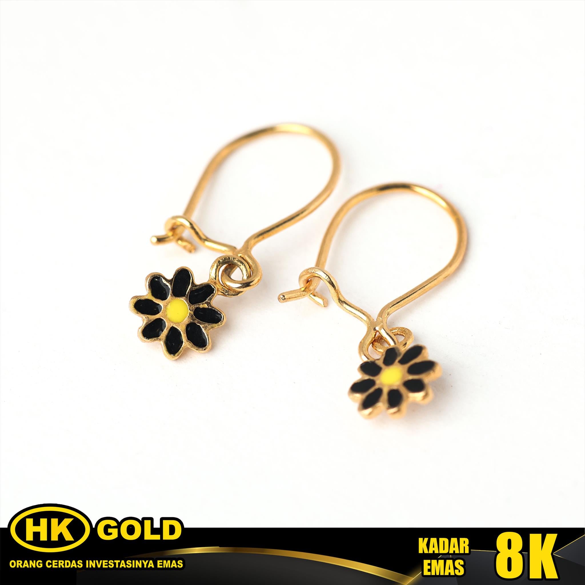 Anting Emas 8K Kait Wanita Type 377 HK GOLD