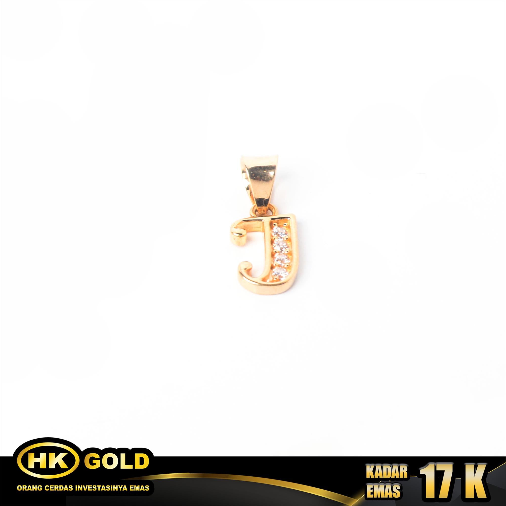 Liontin Emas 17K Type 191  Huruf 1 HK GOLD
