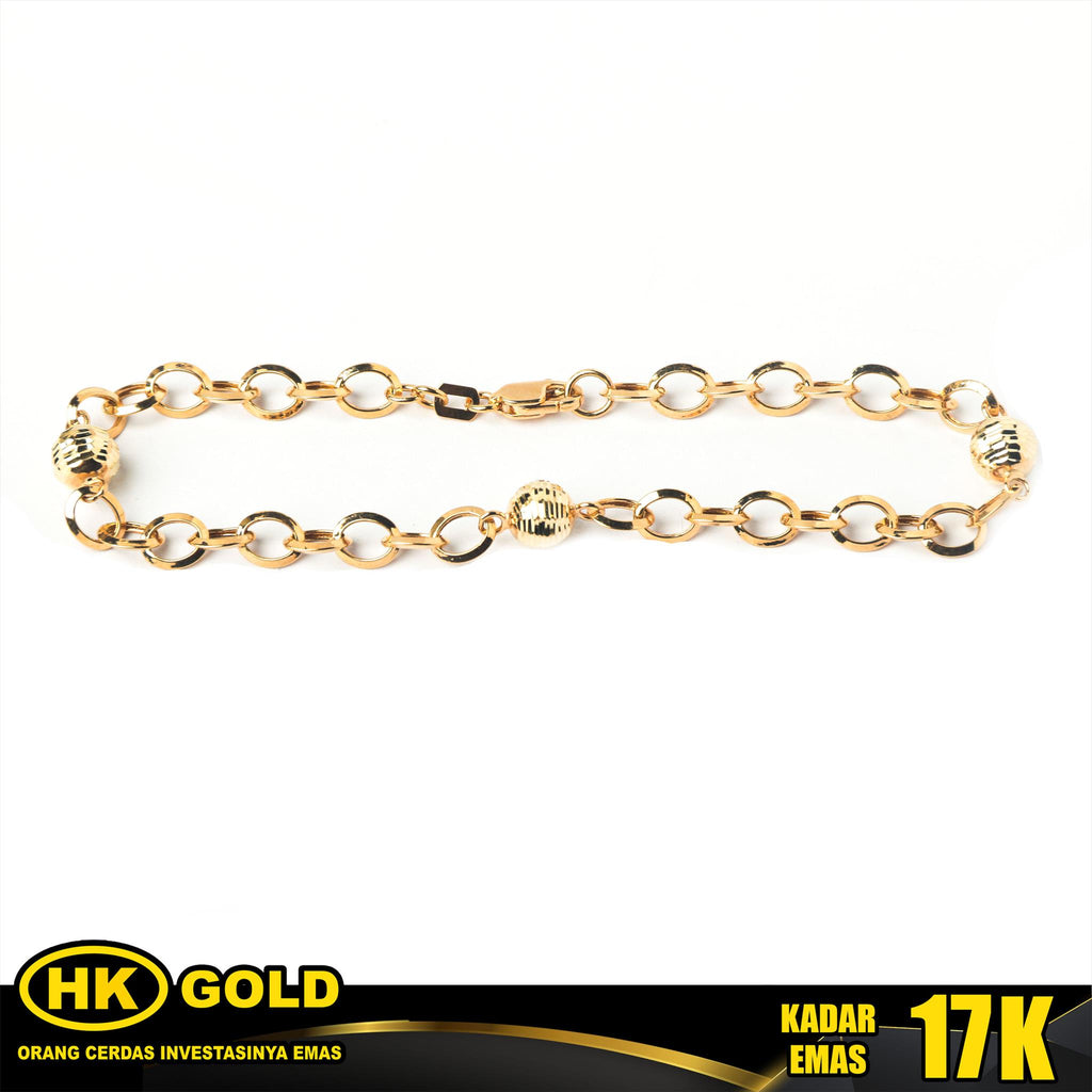 Gelang Emas 17K Bracelet Wanita Type 1218 HK GOLD