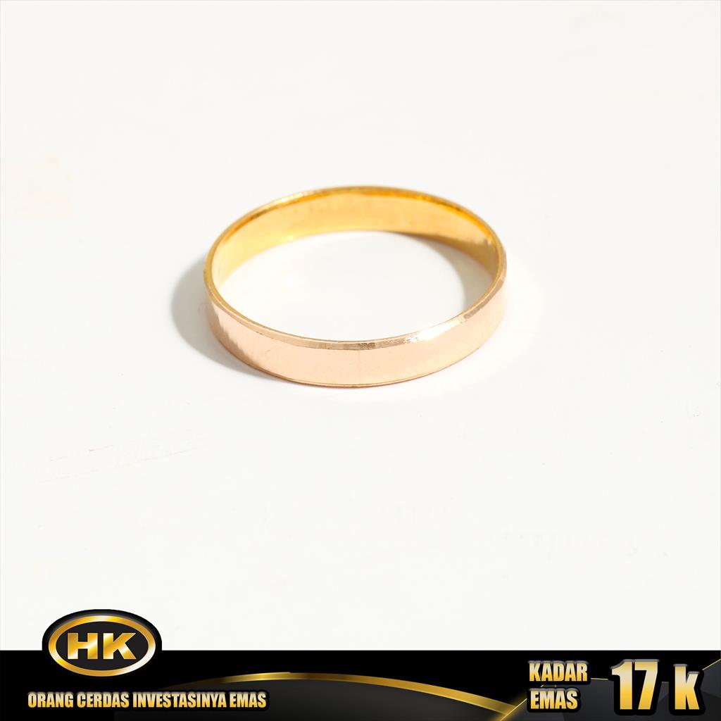 HK Mustika Gold - Cincin Emas 17K - Plat Kaca