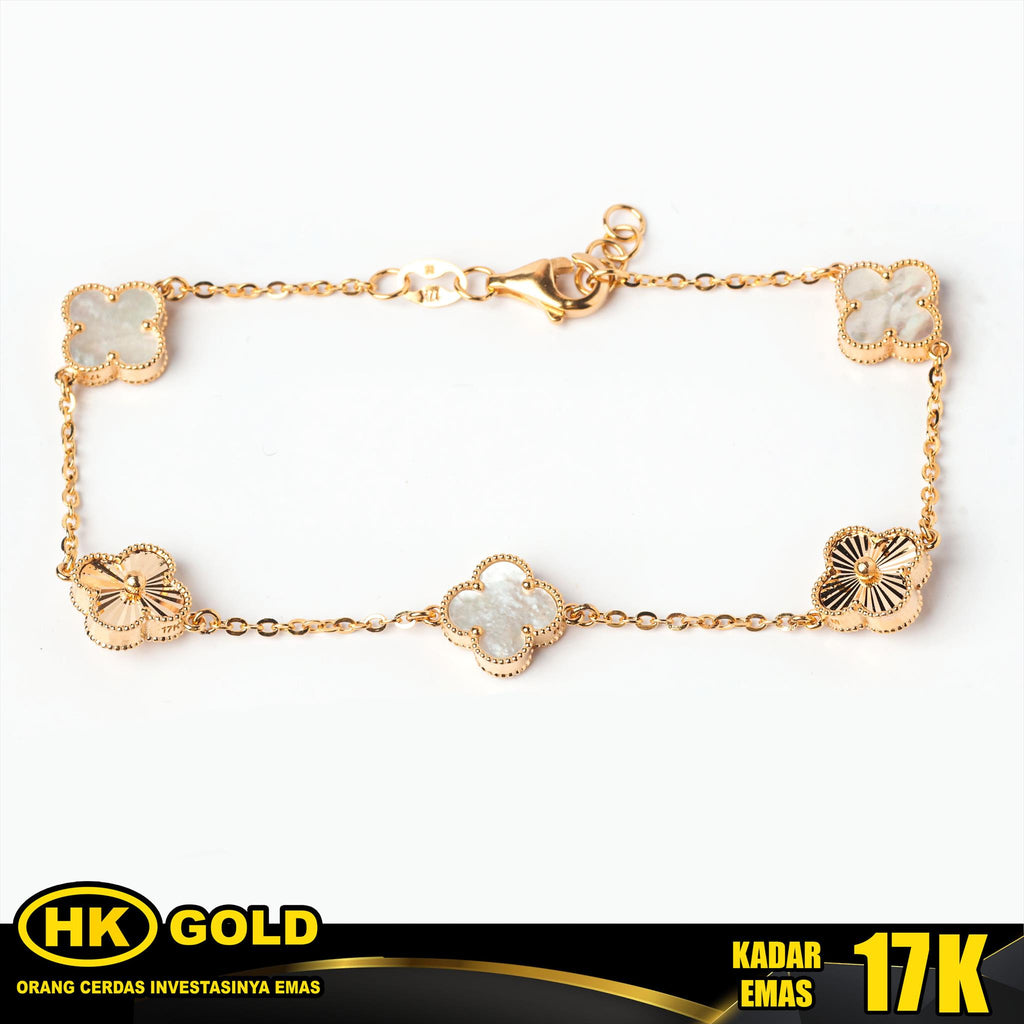 Gelang Emas 17K Bracelet Wanita Type 1296 HK GOLD