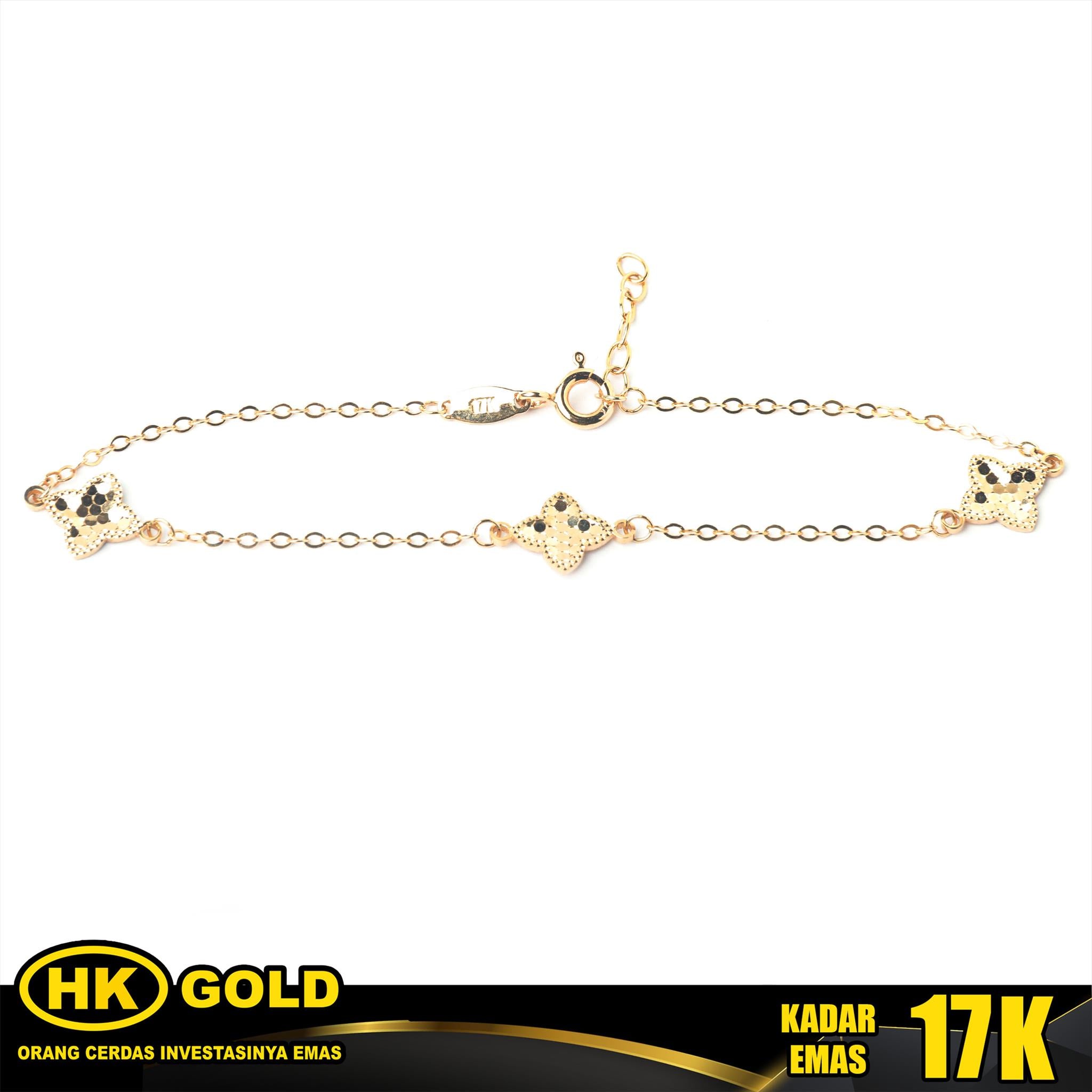 Gelang Emas 17K Bracelet Wanita Type 1210 HK GOLD